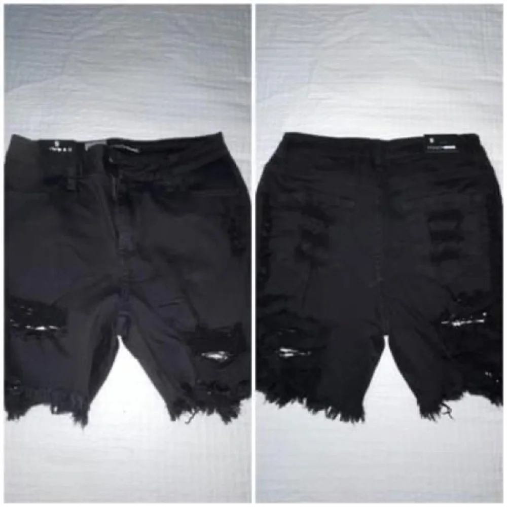 Distressed Ripped Jean Shorts BNWT Black Jean shorts - Picture 3 of 3